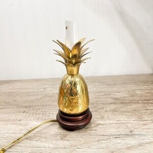 Vintage Solid Brass Pineapple Lamp: Hollywood Regency Decor